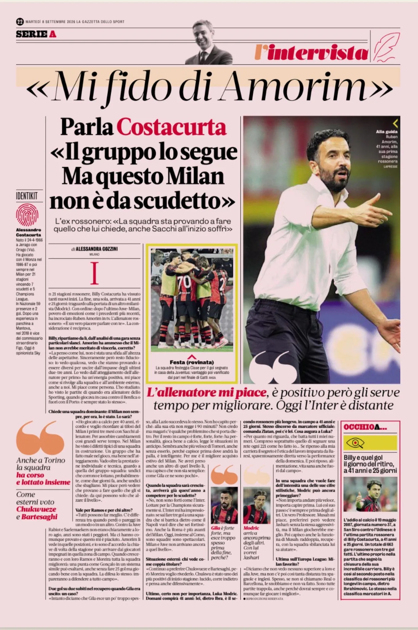 Costacurta i beson Amorimit, por paralajmëron Milanin: Nuk janë material për Scudetto