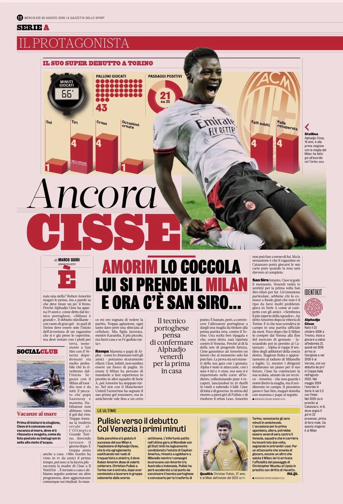 CISSÉ MERR MILAN. DHE AMORIM NUK E NDALON DOT