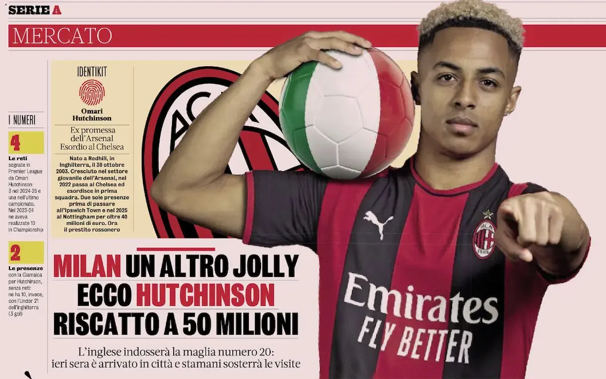 GdS: MILANI I BINDUR PËR HUTCHINSON – OPSIONI 50 MILIONË EURO TREGON BESIMIN E MADH TE ANGLEZI